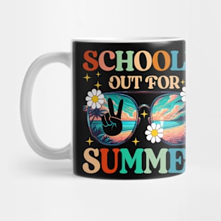 Retro Last Day Of School's Out For Summer Teacher Boys Girls Mug